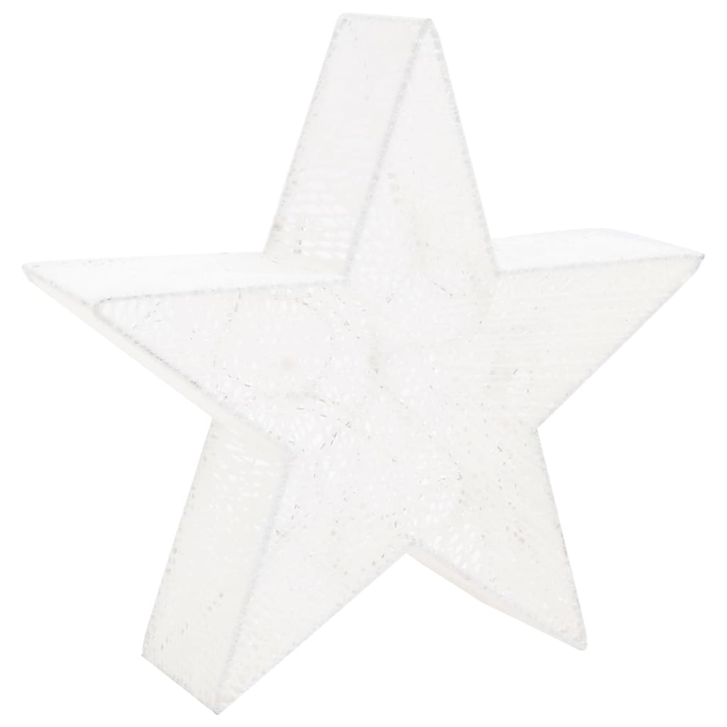 Christmas Decoration Stars 3 pcs White Mesh LED Outdoor Indoor - OLBRIT