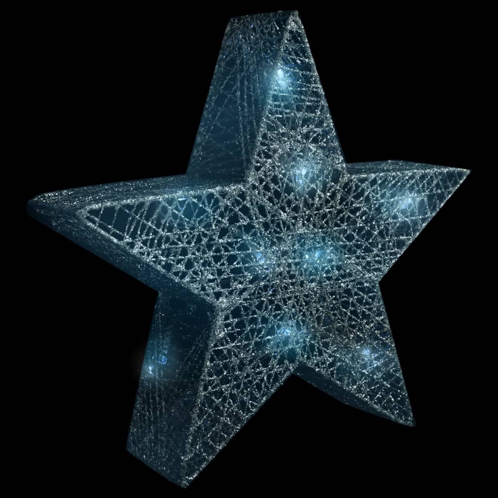 Christmas Decoration Stars 3 pcs Silver Mesh LED Outdoor Indoor - OLBRIT