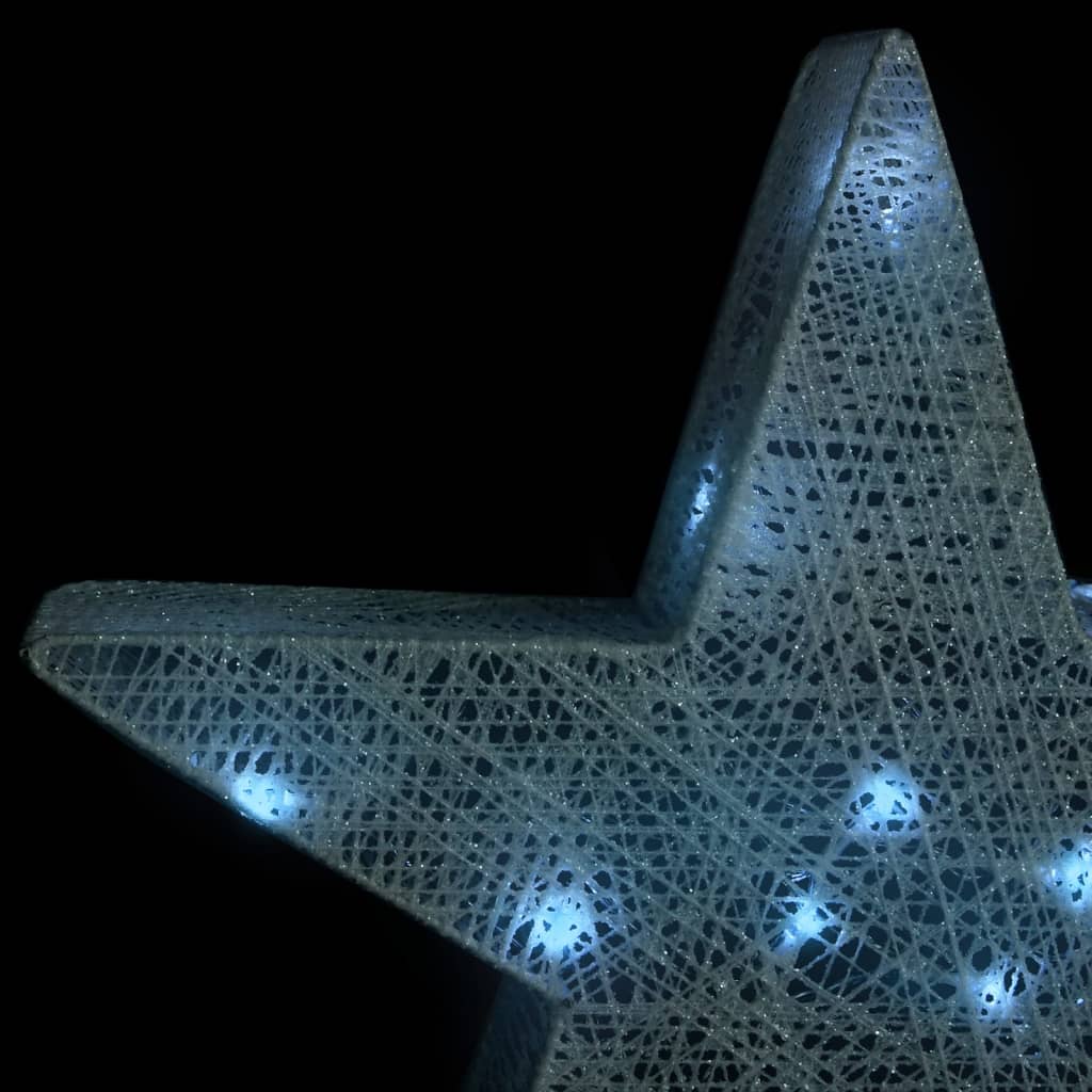 Christmas Decoration Stars 3 pcs Silver Mesh LED Outdoor Indoor - OLBRIT