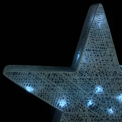 Christmas Decoration Stars 3 pcs Silver Mesh LED Outdoor Indoor - OLBRIT