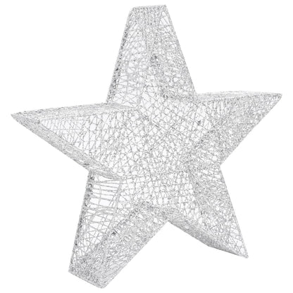 Christmas Decoration Stars 3 pcs Silver Mesh LED Outdoor Indoor - OLBRIT