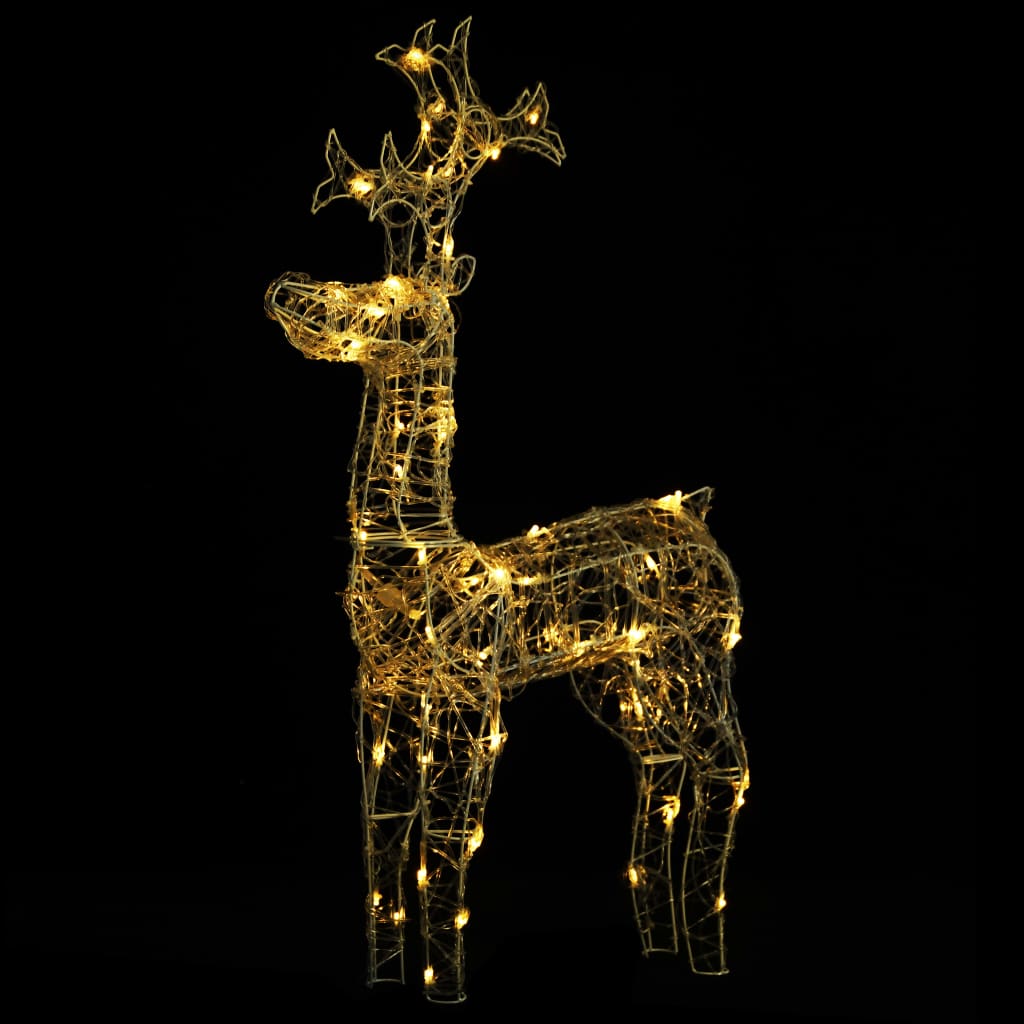 Reindeer Christmas Decoration 90 LEDs 60x16x100 cm Acrylic - OLBRIT