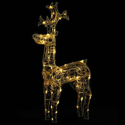 Reindeer Christmas Decoration 90 LEDs 60x16x100 cm Acrylic - OLBRIT