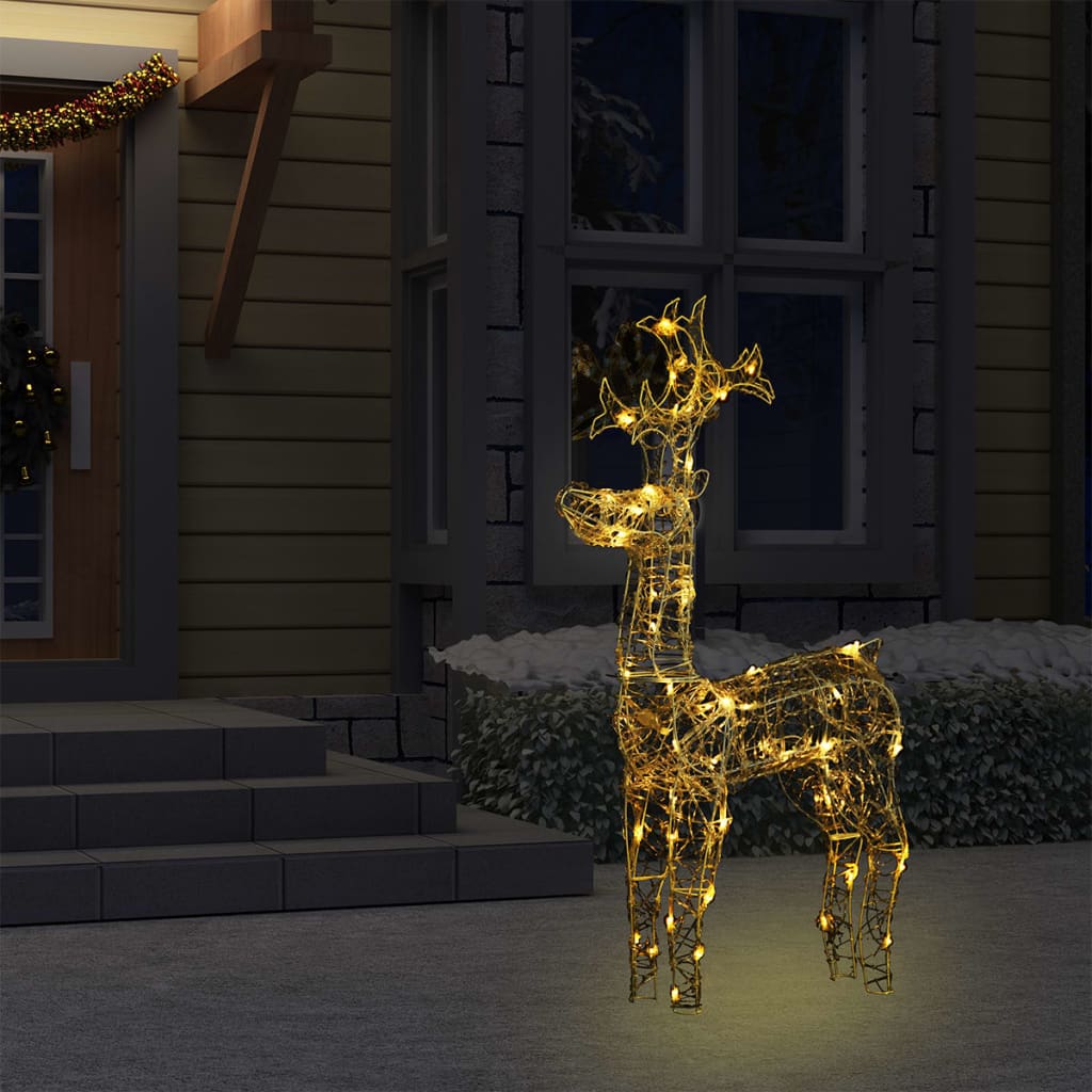 Reindeer Christmas Decoration 90 LEDs 60x16x100 cm Acrylic - OLBRIT