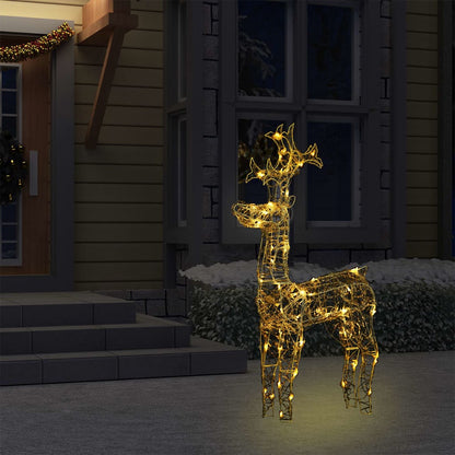 Reindeer Christmas Decoration 90 LEDs 60x16x100 cm Acrylic - OLBRIT