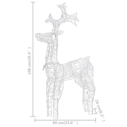 Reindeer Christmas Decoration 90 LEDs 60x16x100 cm Acrylic - OLBRIT