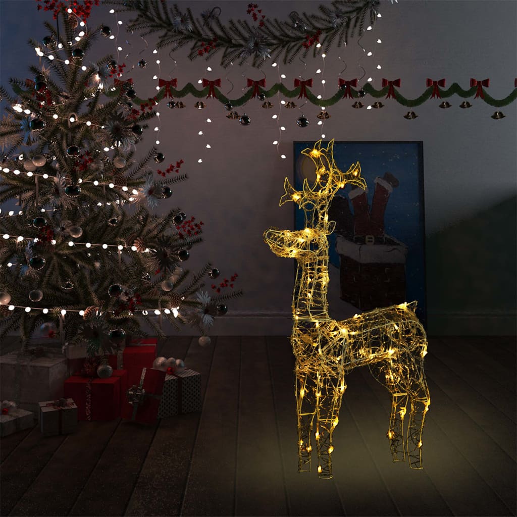 Reindeer Christmas Decoration 90 LEDs 60x16x100 cm Acrylic - OLBRIT