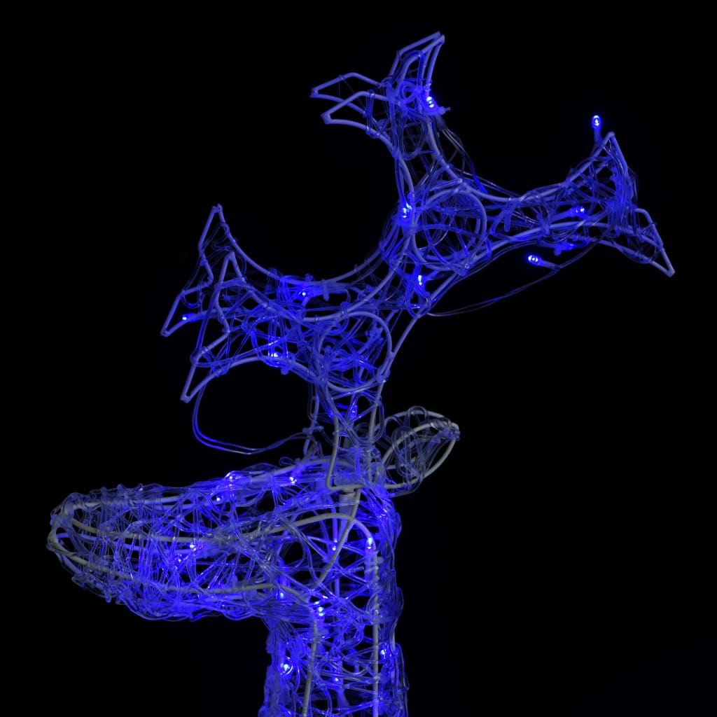 Reindeer Christmas Decoration 90 LEDs 60x16x100 cm Acrylic - OLBRIT