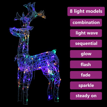 Reindeer Christmas Decoration 90 LEDs 60x16x100 cm Acrylic - OLBRIT