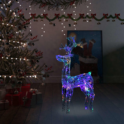 Reindeer Christmas Decoration 90 LEDs 60x16x100 cm Acrylic - OLBRIT