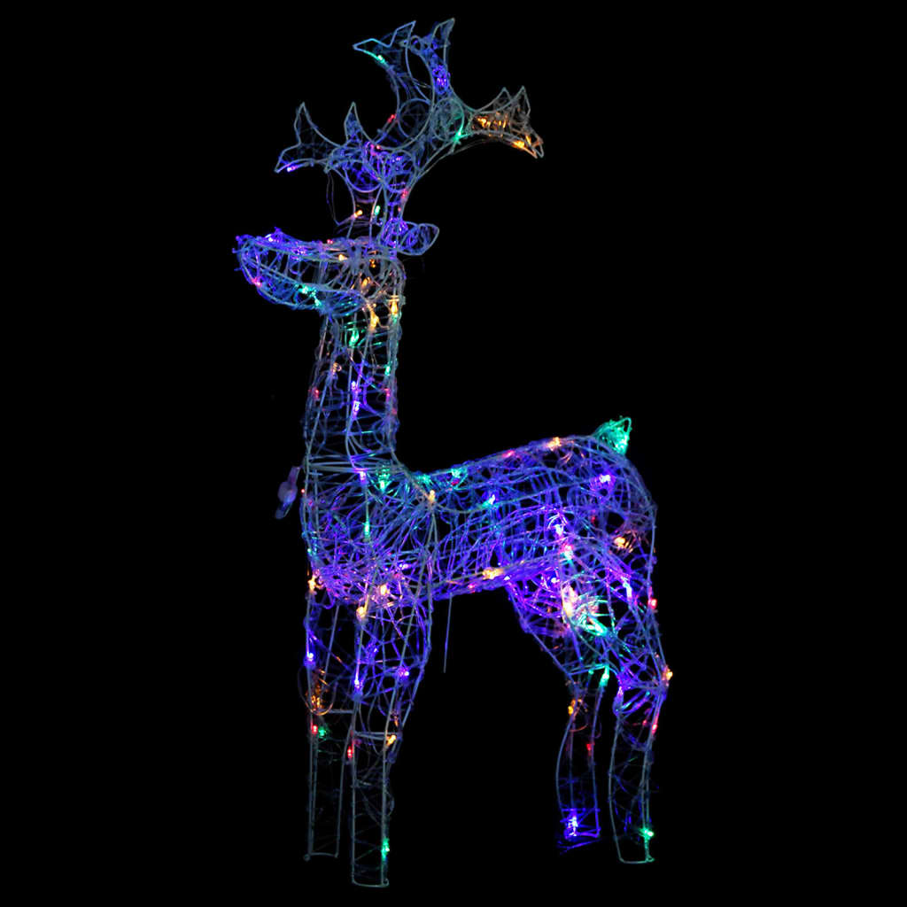 Reindeer Christmas Decoration 90 LEDs 60x16x100 cm Acrylic - OLBRIT