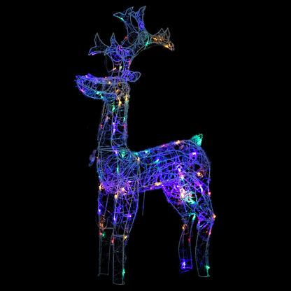 Reindeer Christmas Decoration 90 LEDs 60x16x100 cm Acrylic - OLBRIT