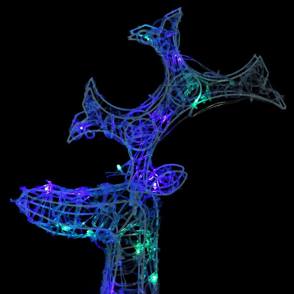 Reindeer Christmas Decoration 90 LEDs 60x16x100 cm Acrylic - OLBRIT