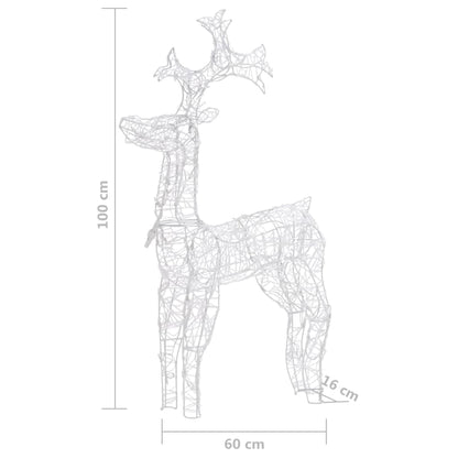 Reindeer Christmas Decoration 90 LEDs 60x16x100 cm Acrylic - OLBRIT