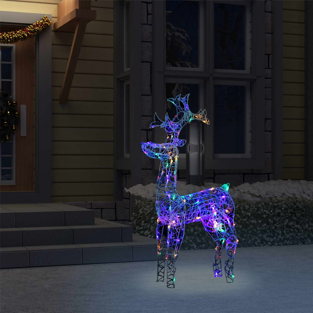 Reindeer Christmas Decoration 90 LEDs 60x16x100 cm Acrylic - OLBRIT