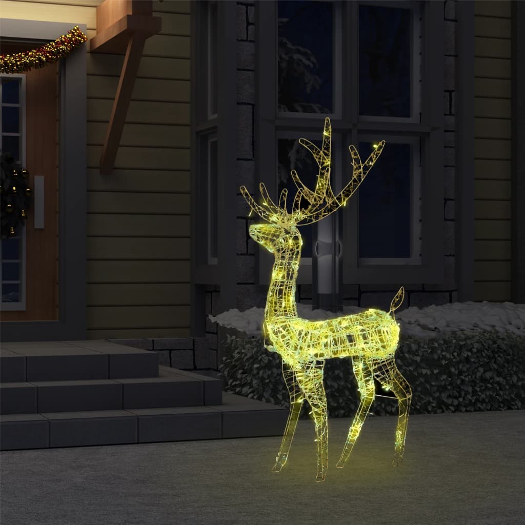 Acrylic Reindeer Christmas Decoration 140 LEDs 120cm Warm White - OLBRIT