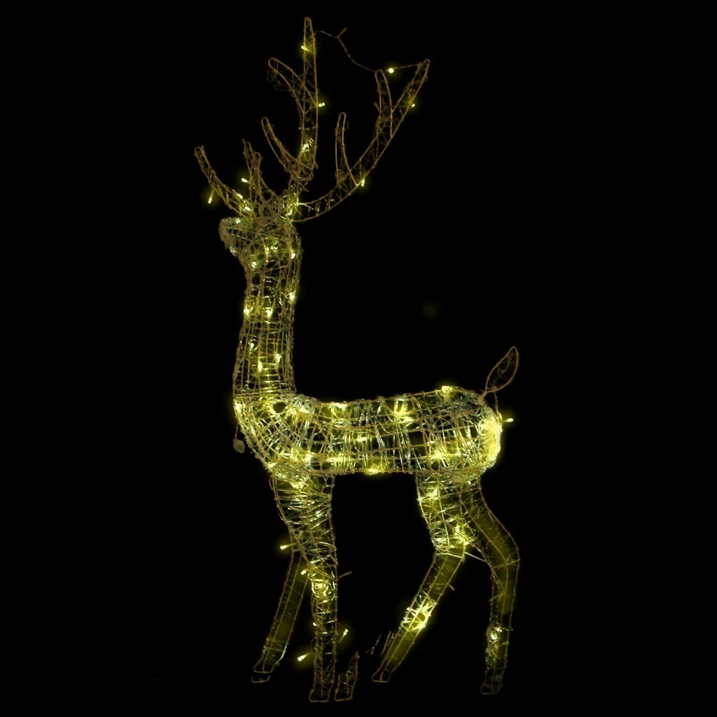 Acrylic Reindeer Christmas Decoration 140 LEDs 120cm Warm White - OLBRIT