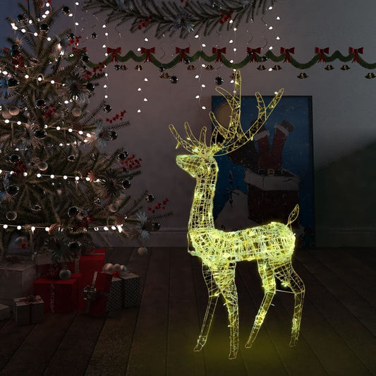Acrylic Reindeer Christmas Decoration 140 LEDs 120cm Warm White - OLBRIT