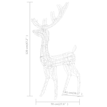 Acrylic Reindeer Christmas Decoration 140 LEDs 120 cm Cold White - OLBRIT