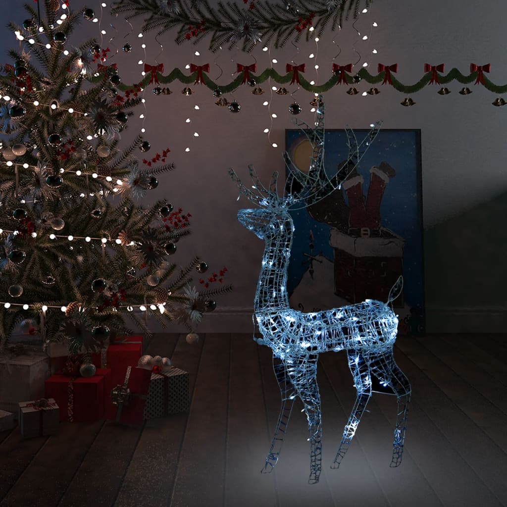 Acrylic Reindeer Christmas Decoration 140 LEDs 120 cm Cold White - OLBRIT