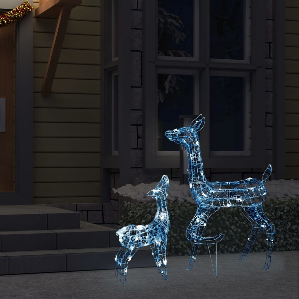 Acrylic Reindeer Family Christmas Decoration 160 LED Cold White - OLBRIT