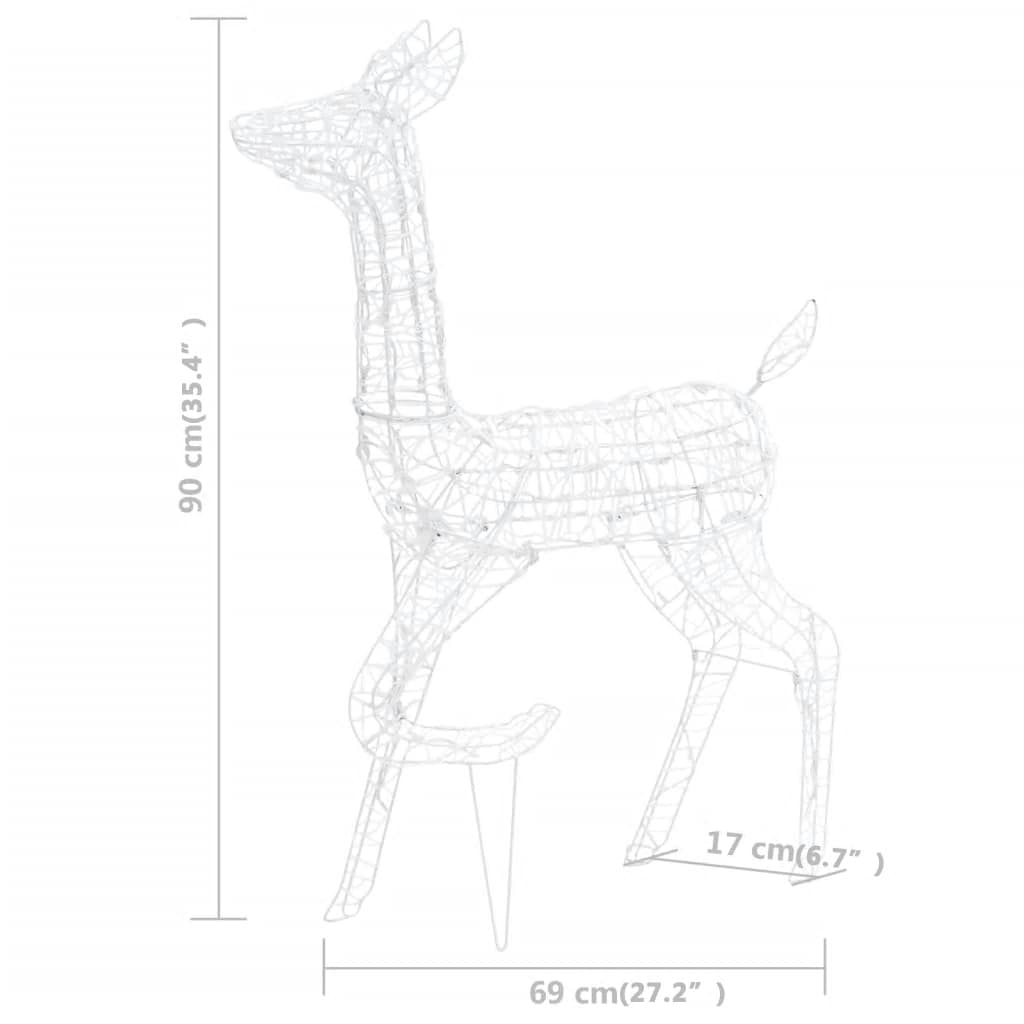 Acrylic Reindeer Family Christmas Decoration 160 LED Cold White - OLBRIT