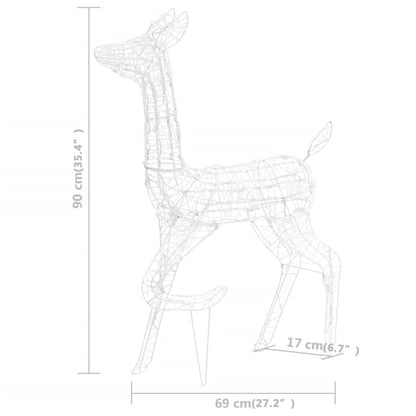 Acrylic Reindeer Family Christmas Decoration 160 LED Cold White - OLBRIT