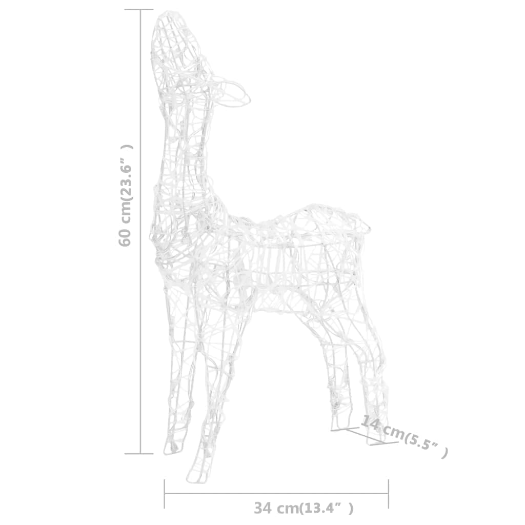 Acrylic Reindeer Family Christmas Decoration 160 LED Cold White - OLBRIT