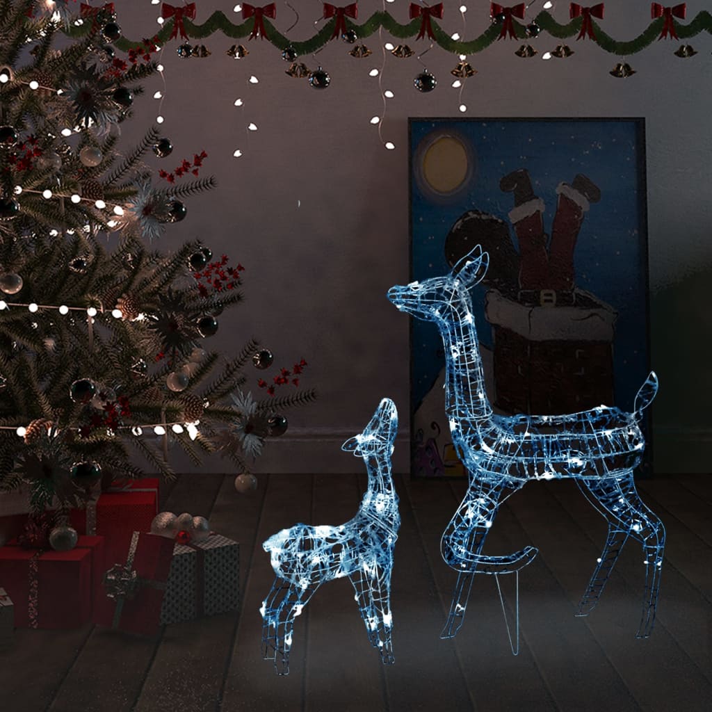 Acrylic Reindeer Family Christmas Decoration 160 LED Cold White - OLBRIT