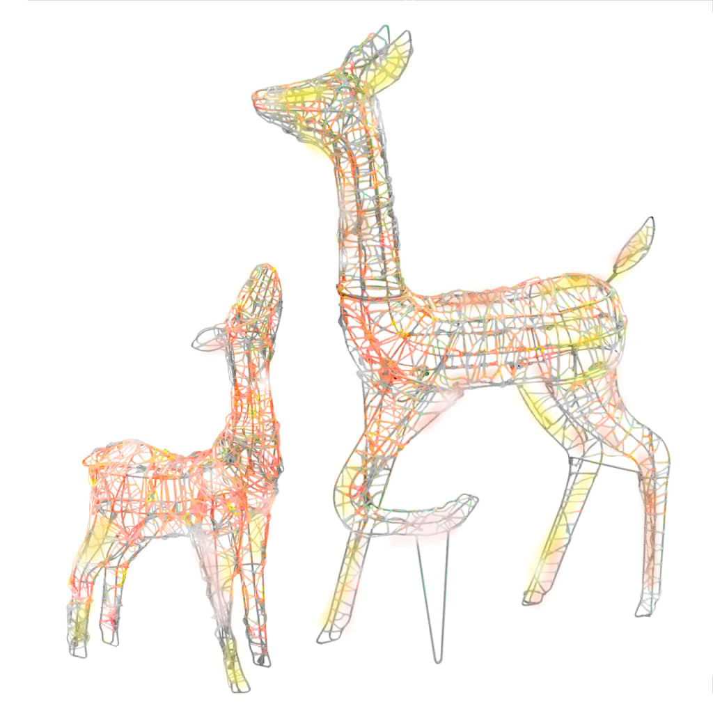 Acrylic Reindeer Family Christmas Decoration 160 LED Colourful - OLBRIT