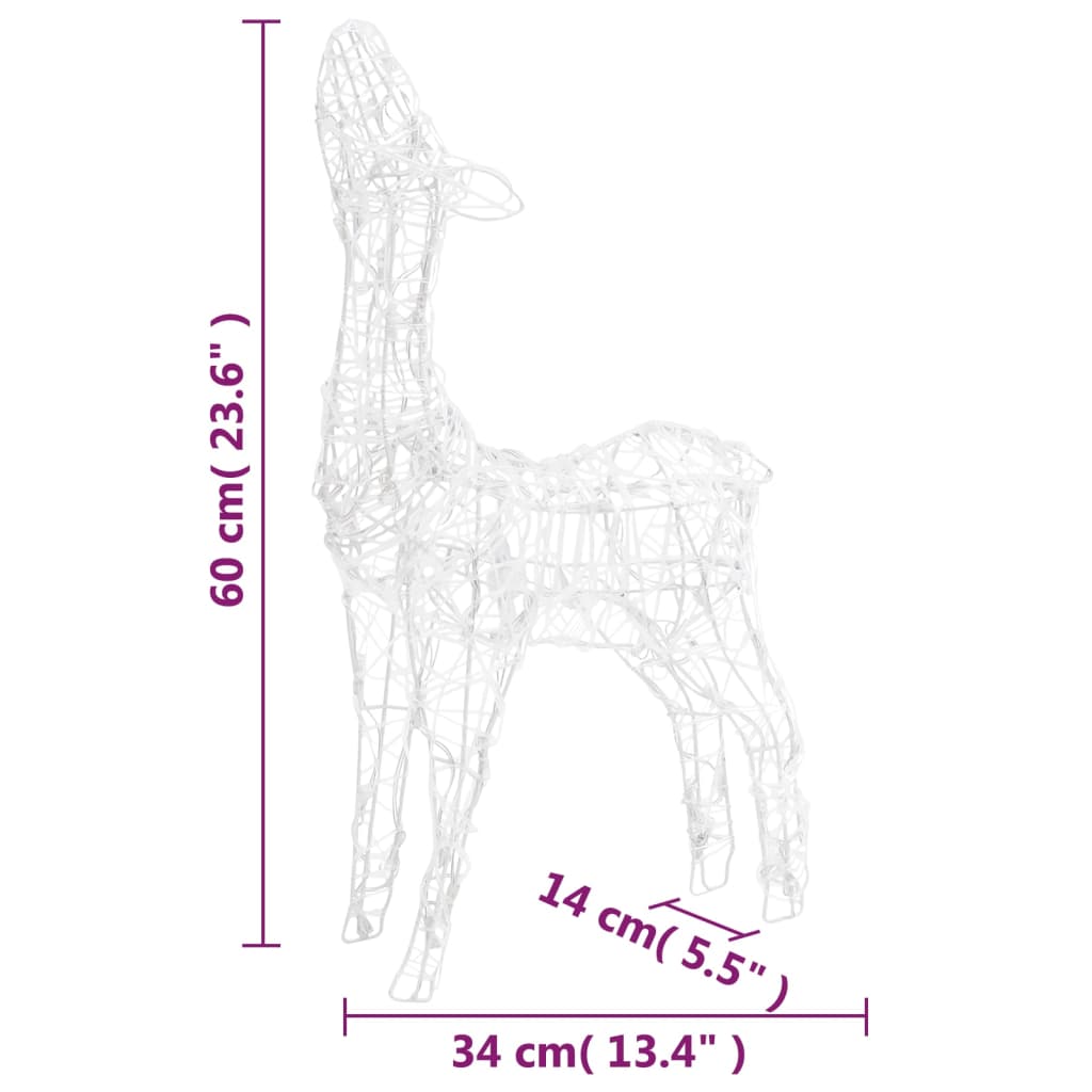 Acrylic Reindeer Family Christmas Decoration 160 LED Colourful - OLBRIT