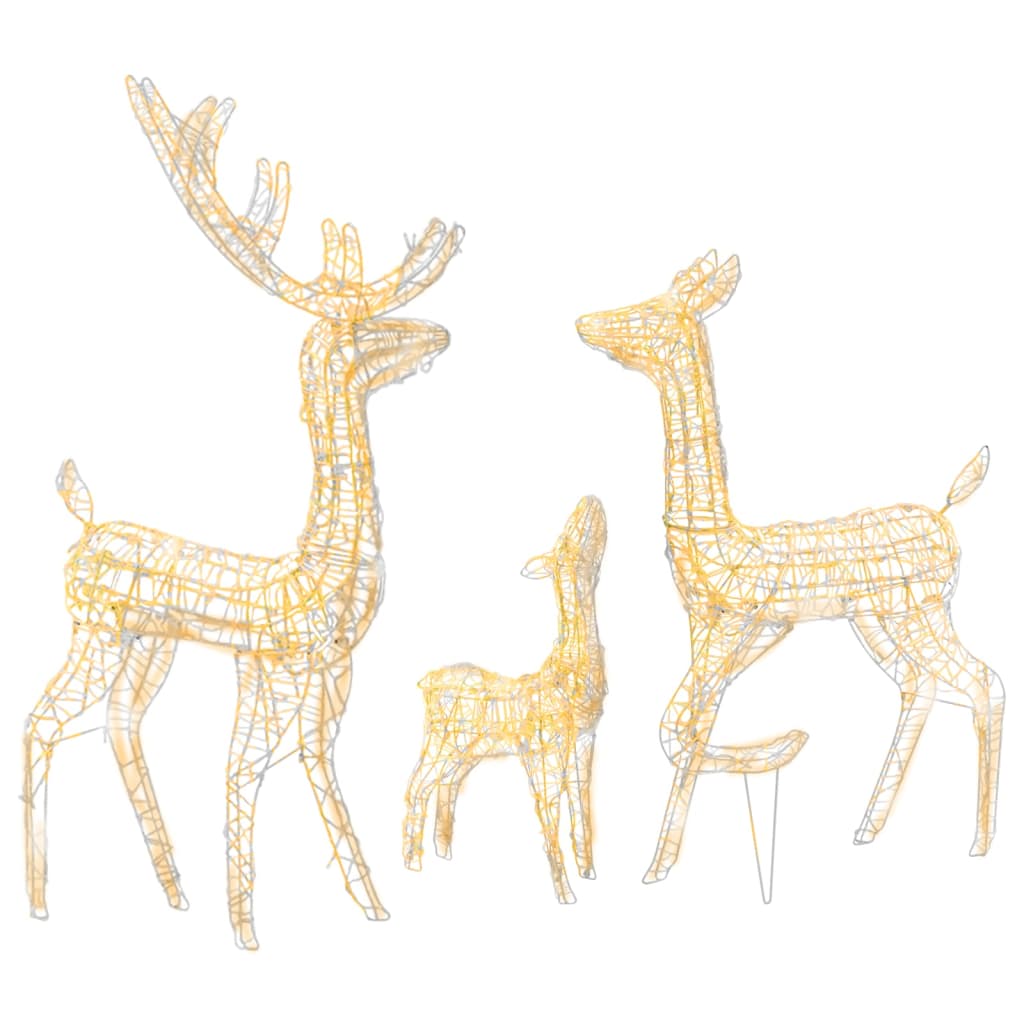 Acrylic Reindeer Family Christmas Decoration 300 LED Warm White - OLBRIT