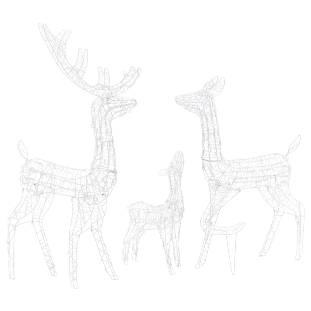 Acrylic Reindeer Family Christmas Decoration 300 LED Warm White - OLBRIT