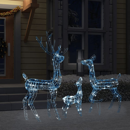 Acrylic Reindeer Family Christmas Decoration 300 LED Cold White - OLBRIT
