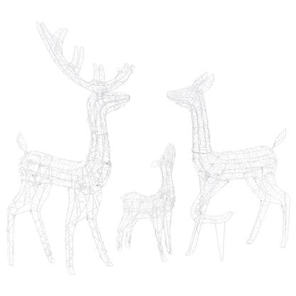 Acrylic Reindeer Family Christmas Decoration 300 LED Cold White - OLBRIT