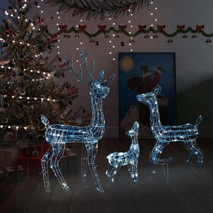 Acrylic Reindeer Family Christmas Decoration 300 LED Cold White - OLBRIT