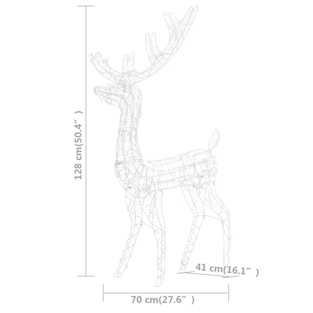 Acrylic Reindeer Family Christmas Decoration 300 LED Colourful - OLBRIT