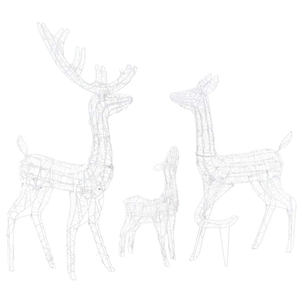 Acrylic Reindeer Family Christmas Decoration 300 LED Colourful - OLBRIT