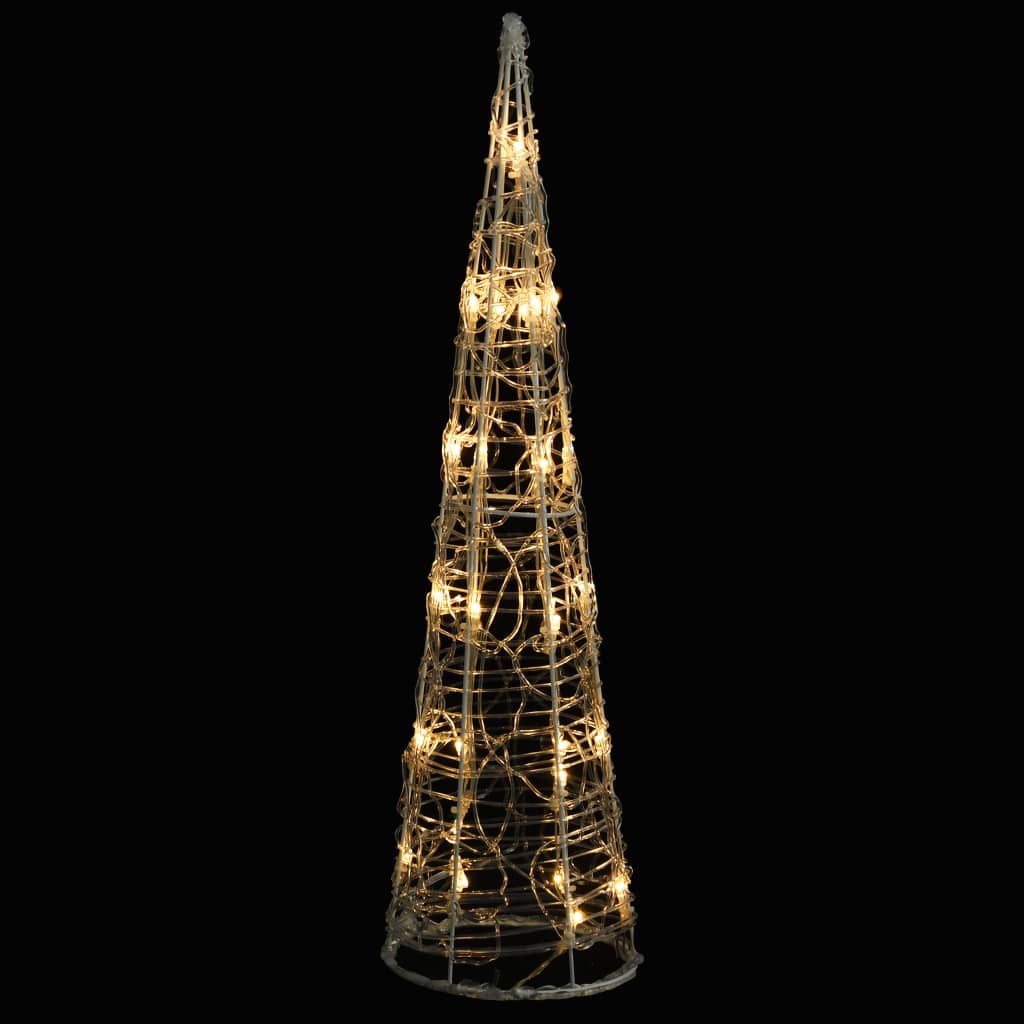 Acrylic Decorative Pyramid LED Light Cone Warm White 60 cm - OLBRIT