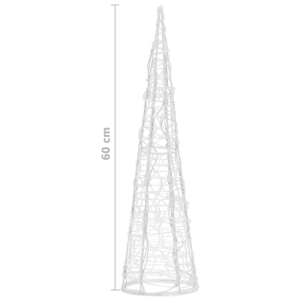 Acrylic Decorative Pyramid LED Light Cone Warm White 60 cm - OLBRIT
