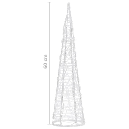Acrylic Decorative Pyramid LED Light Cone Warm White 60 cm - OLBRIT