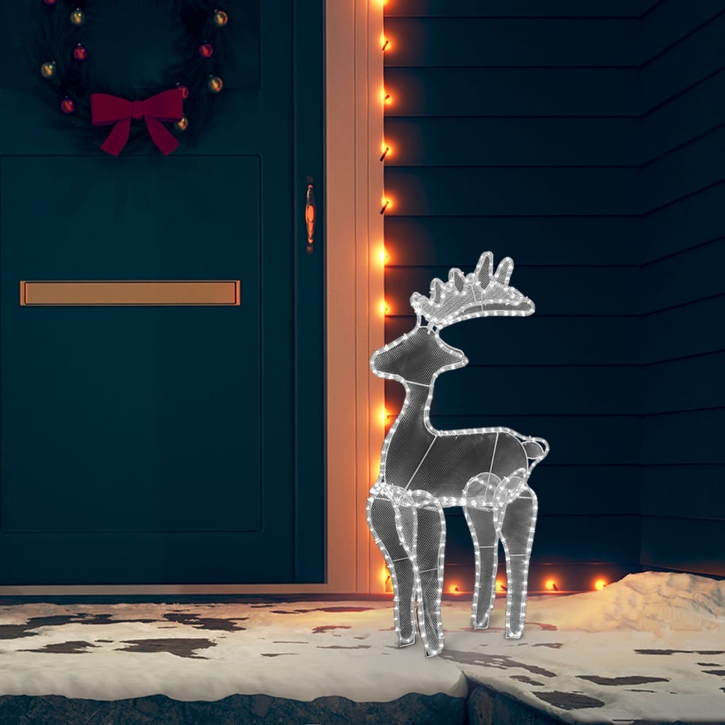 Reindeer Christmas Decoration with Mesh 306 LEDs 60x24x89cm - OLBRIT