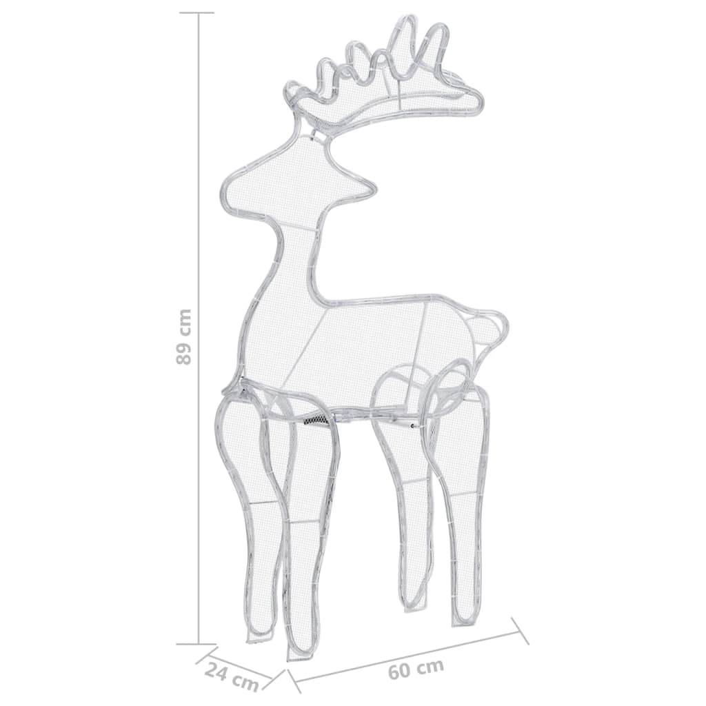Reindeer Christmas Decoration with Mesh 306 LEDs 60x24x89cm - OLBRIT