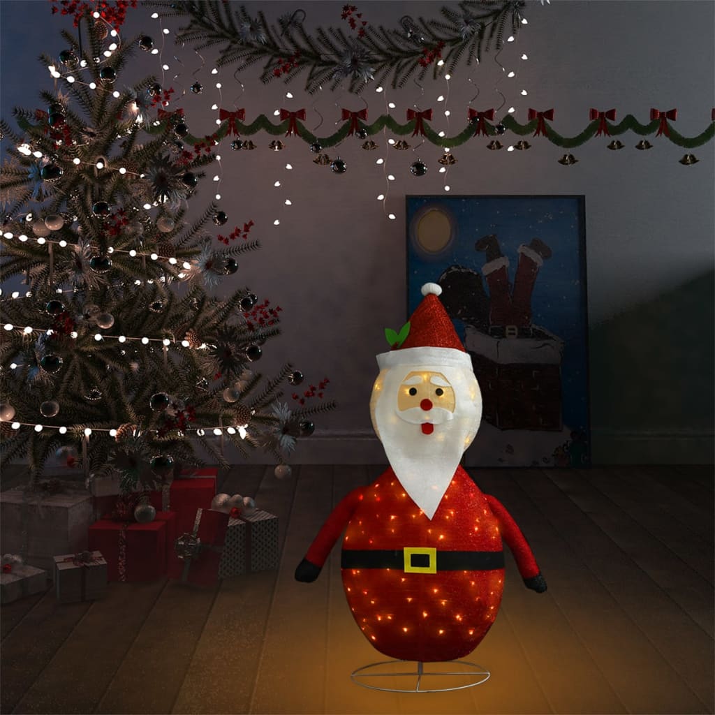 Decorative Christmas Santa Claus Figure LED Luxury Fabric 90cm - OLBRIT