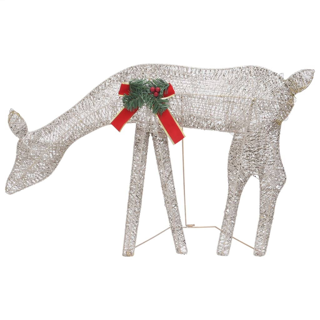 Christmas Reindeer Family 270x7x90 cm Gold Warm White Mesh - OLBRIT
