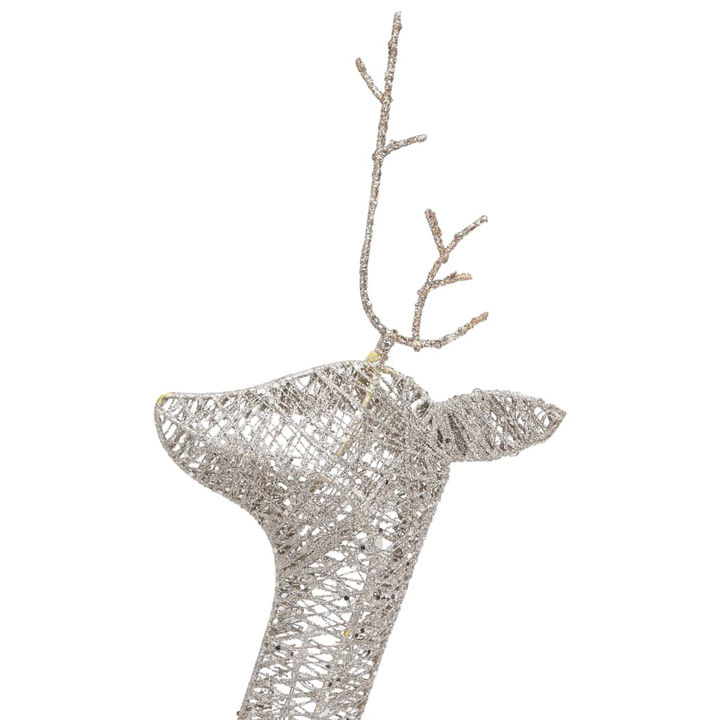 Christmas Reindeer Family 270x7x90 cm Gold Warm White Mesh - OLBRIT