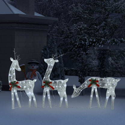Christmas Reindeer Family 270x7x90 cm White Cold White Mesh - OLBRIT