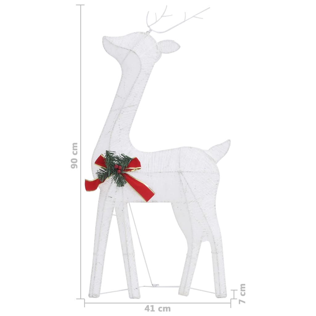 Christmas Reindeer Family 270x7x90 cm White Cold White Mesh - OLBRIT