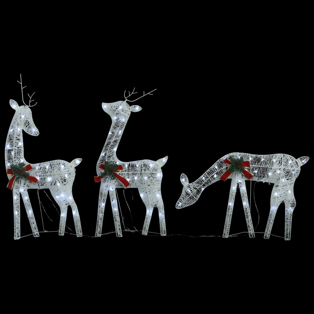 Christmas Reindeer Family 270x7x90 cm White Cold White Mesh - OLBRIT