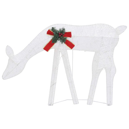 Christmas Reindeer Family 270x7x90 cm White Cold White Mesh - OLBRIT